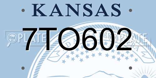 7TO602 Kansas License Plate