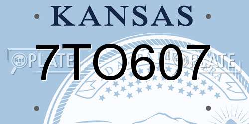 7TO607 Kansas License Plate