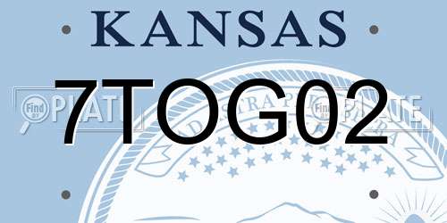 7TOG02 Kansas License Plate