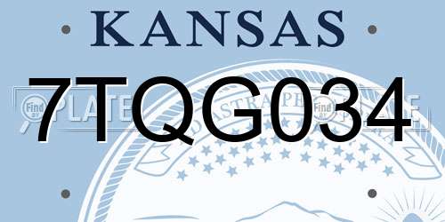 7TQG034 Kansas License Plate