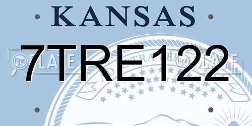 7TRE122 Kansas License Plate