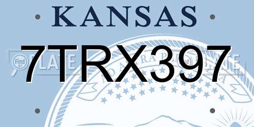7TRX397 Kansas License Plate
