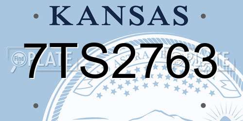 7TS2763 Kansas License Plate