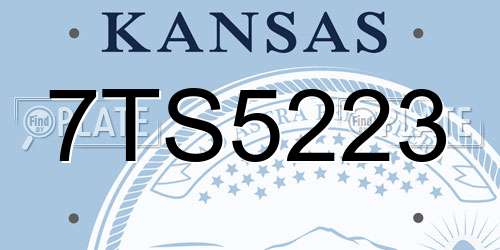 7TS5223 Kansas License Plate