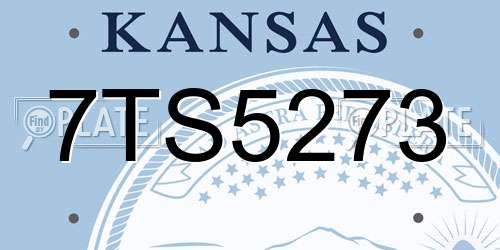 7TS5273 Kansas License Plate