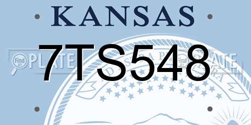 7TS548 Kansas License Plate