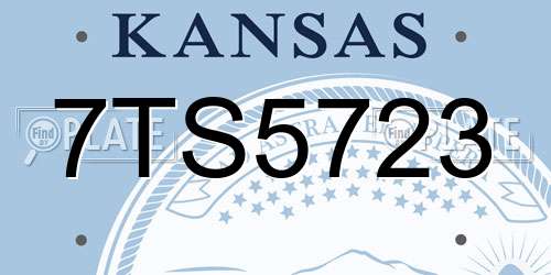 7TS5723 Kansas License Plate