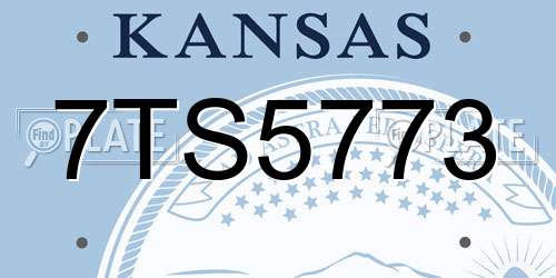 7TS5773 Kansas License Plate