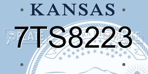 7TS8223 Kansas License Plate