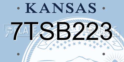 7TSB223 Kansas License Plate