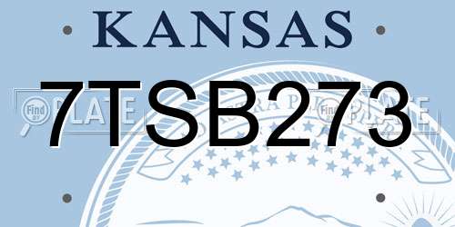 7TSB273 Kansas License Plate