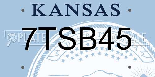 7TSB45 Kansas License Plate