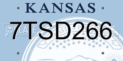7TSD266 Kansas License Plate