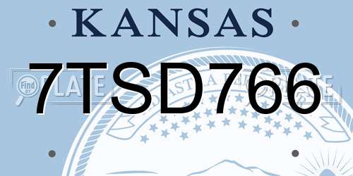 7TSD766 Kansas License Plate
