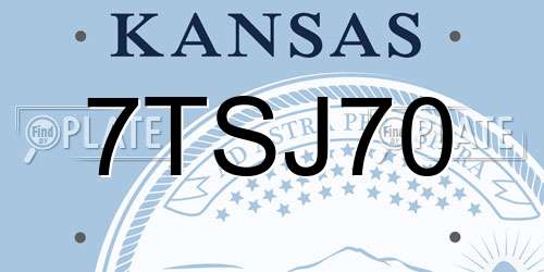 7TSJ70 Kansas License Plate