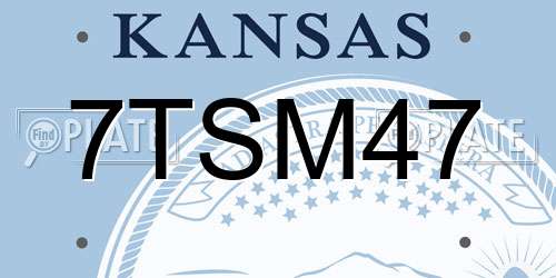7TSM47 Kansas License Plate