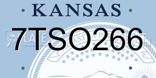 7TSO266 Kansas License Plate
