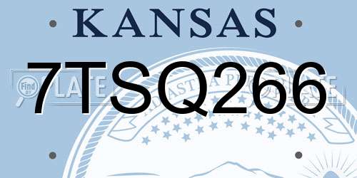 7TSQ266 Kansas License Plate