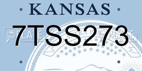7TSS273 Kansas License Plate