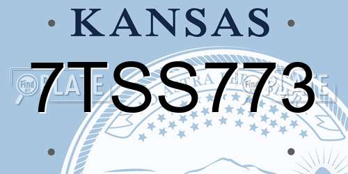 7TSS773 Kansas License Plate