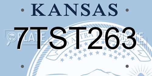 7TST263 Kansas License Plate