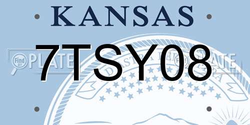 7TSY08 Kansas License Plate