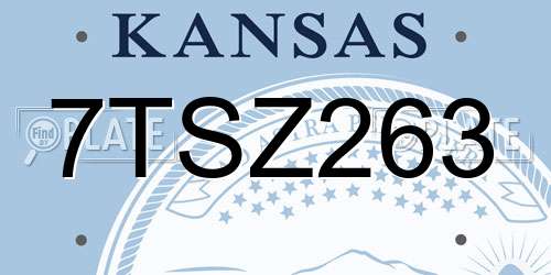 7TSZ263 Kansas License Plate