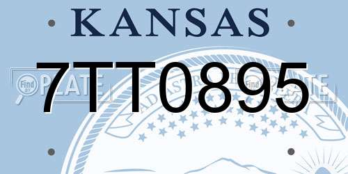 7TT0895 Kansas License Plate