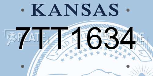 7TT1634 Kansas License Plate