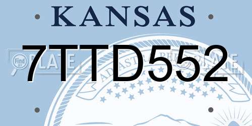 7TTD552 Kansas License Plate