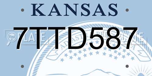 7TTD587 Kansas License Plate