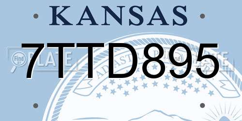 7TTD895 Kansas License Plate