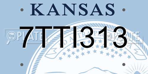 7TTI313 Kansas License Plate