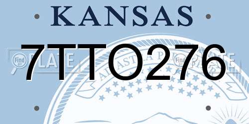 7TTO276 Kansas License Plate
