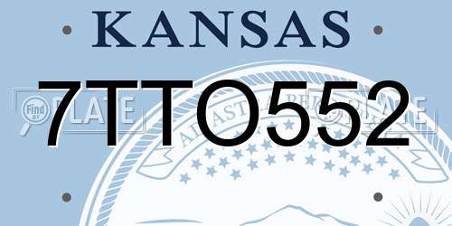 7TTO552 Kansas License Plate