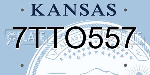 7TTO557 Kansas License Plate