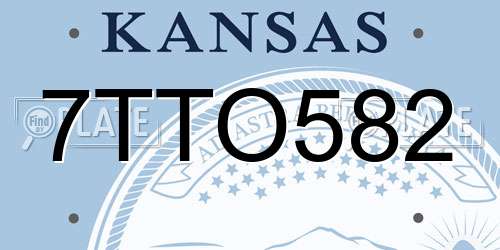 7TTO582 Kansas License Plate