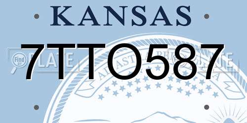 7TTO587 Kansas License Plate