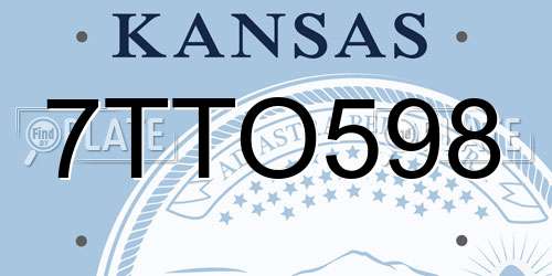 7TTO598 Kansas License Plate
