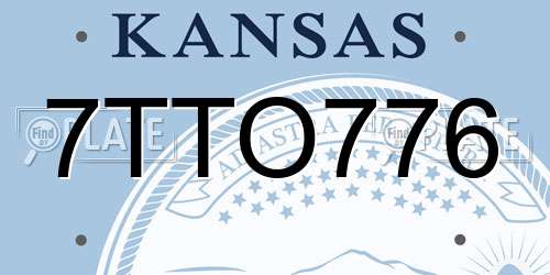 7TTO776 Kansas License Plate