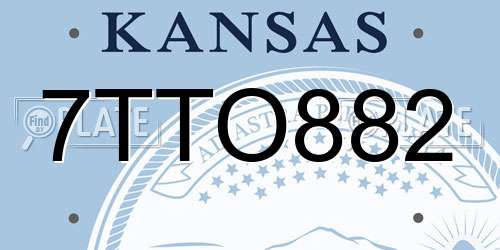 7TTO882 Kansas License Plate