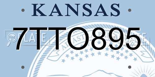 7TTO895 Kansas License Plate
