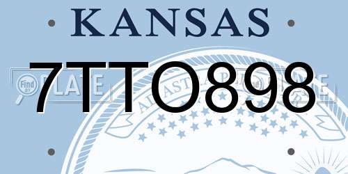 7TTO898 Kansas License Plate