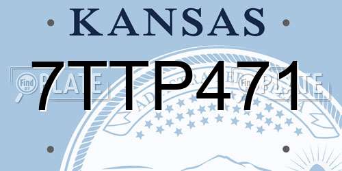 7TTP471 Kansas License Plate