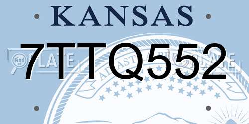 7TTQ552 Kansas License Plate