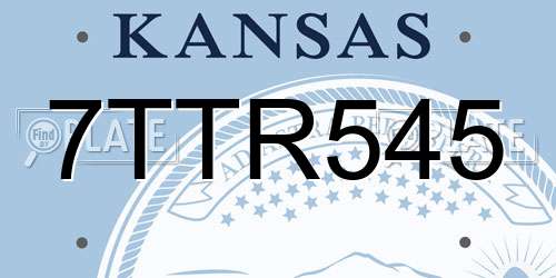 7TTR545 Kansas License Plate