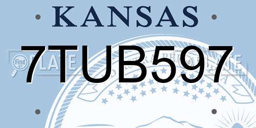 7TUB597 Kansas License Plate