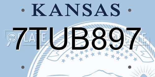 7TUB897 Kansas License Plate