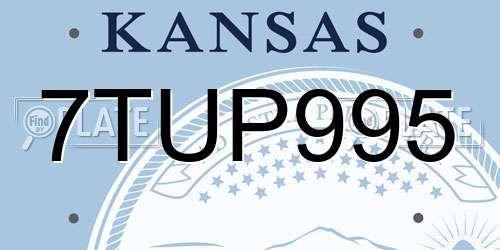7TUP995 Kansas License Plate