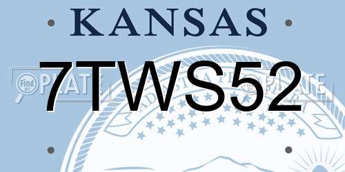 7TWS52 Kansas License Plate